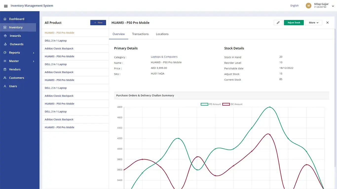 Product Details - Inventory Management