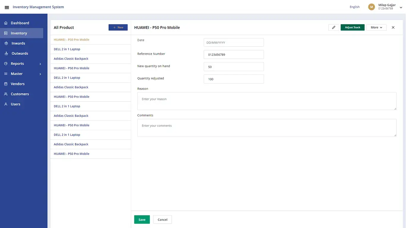 Add Product - Inventory Management