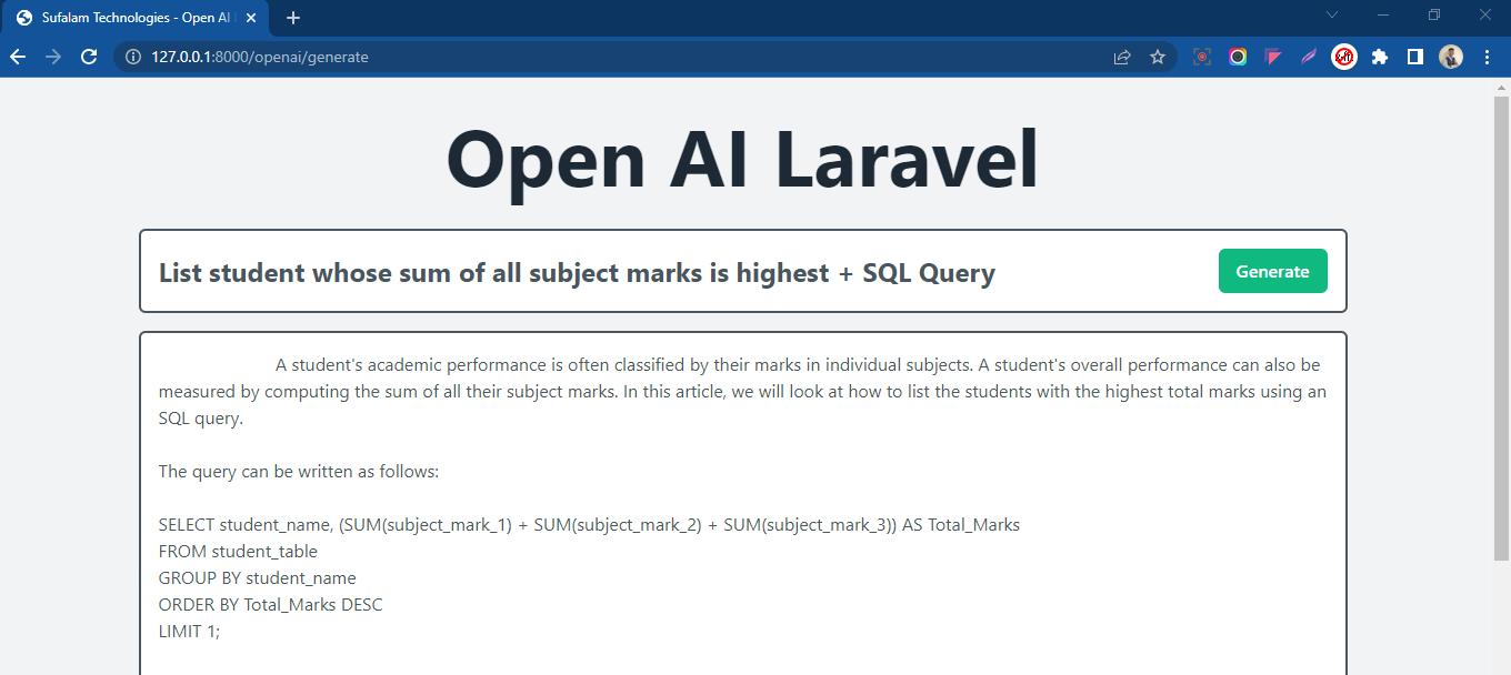OpenAI-Laravel
