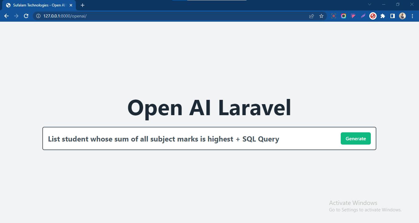 OpenAi-Laravel-SQL-Query