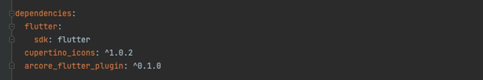 AR package flutter dependencies