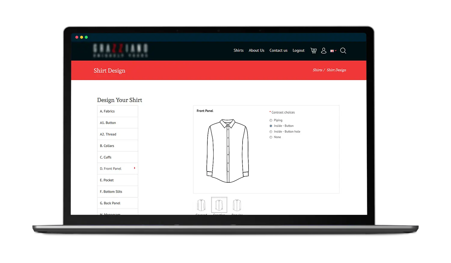 Web Store for a Custom Shirting 04