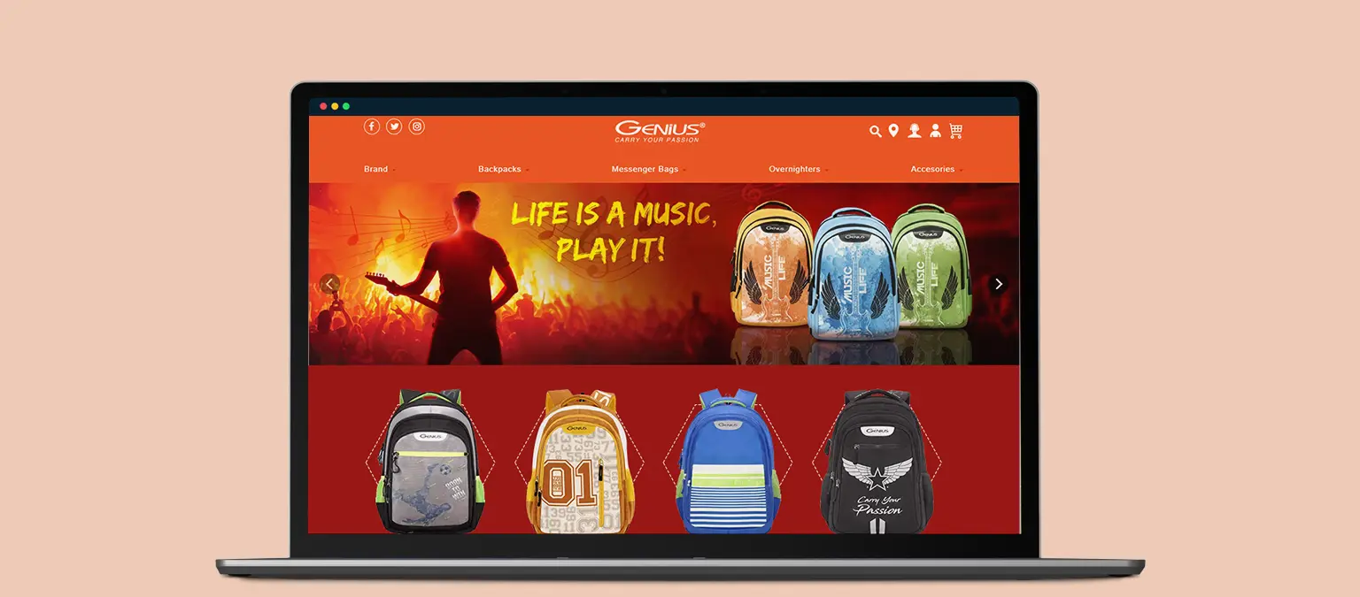 eCommerce portal for selling school bags for boys Main