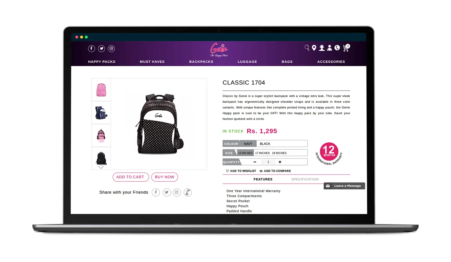 eCommerce portal for selling school bags for girls 04