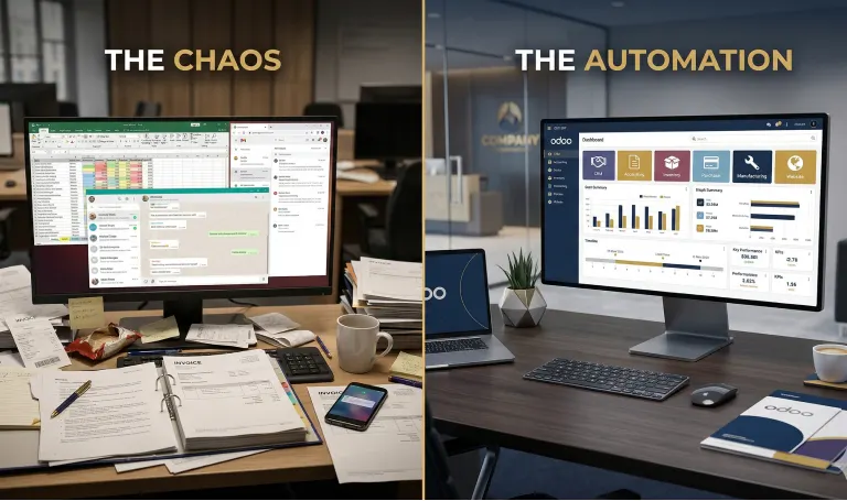 Manual vs automated workflow comparison in polymer trading using Odoo ERP
